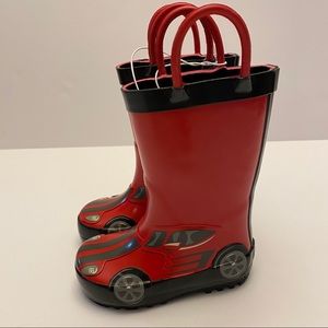 Cat&Jack Boys Rain Car Boots Size 5